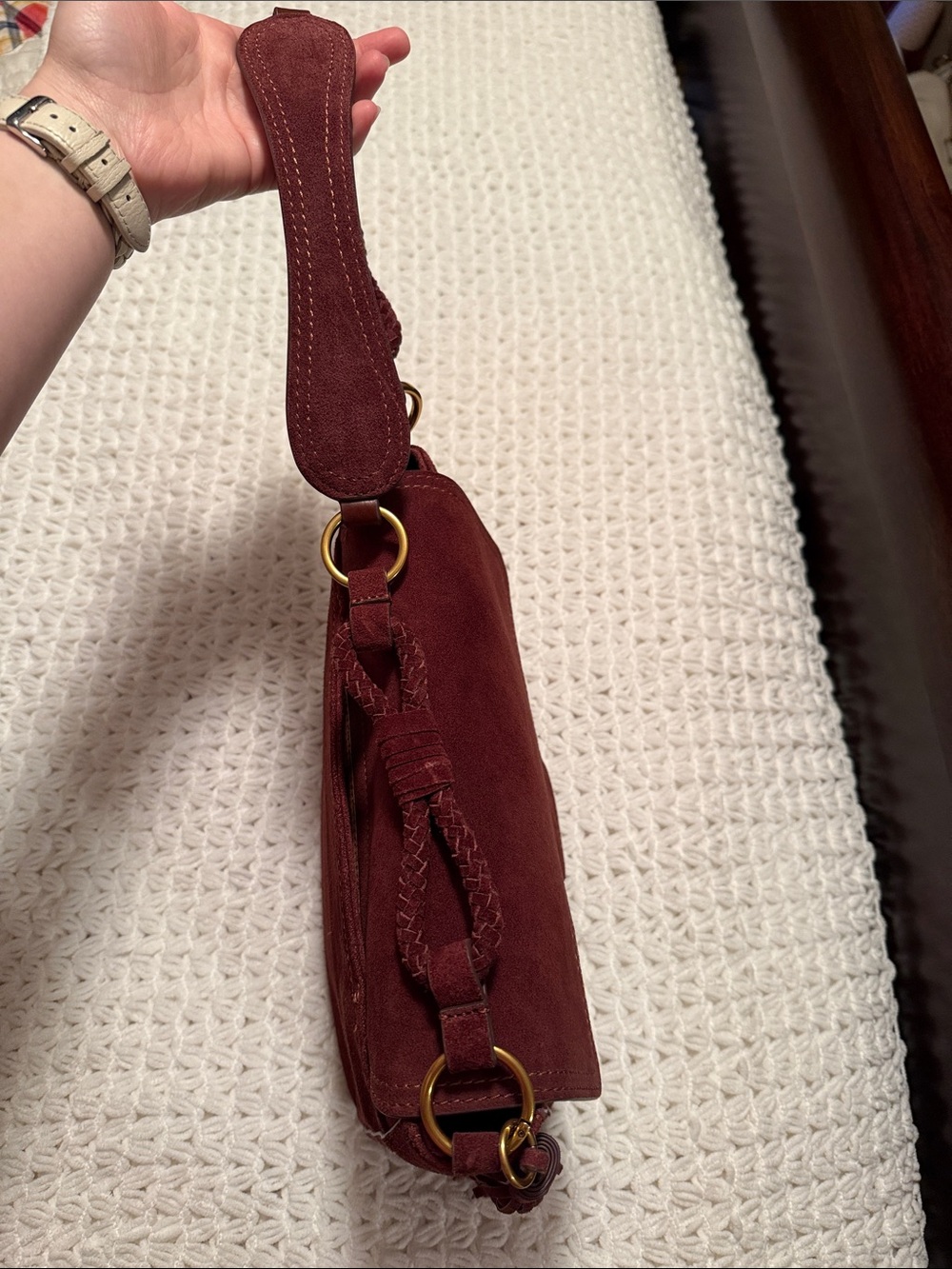 EUC Hobo Rogue Shoulder Bag in Chocolate Suede - Picture 5 of 13